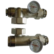 Szivattyúcsatlakozó osztóhoz, hőmérővel 6/4" szivattyúhollanderrel, 1" testtel