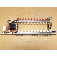 BASIC Komplett Padlófűtés osztó-gyűjtő modul, szivattyúval, 10 körös /rozsdamentes/  BASIC Komplett Padlófűtés osztó-gyűjtő modul, szivattyúval, 10 körös /rozsdamentes/