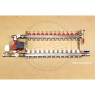 BASIC Komplett Padlófűtés osztó-gyűjtő modul, szivattyúval, 12 körös /rozsdamentes/  BASIC Komplett Padlófűtés osztó-gyűjtő modul, szivattyúval, 12 körös /rozsdamentes/
