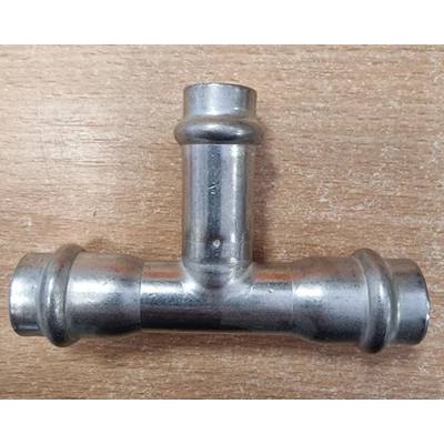 Steel-Inox press T-idom, szűkített 18mm-15mm-18mm