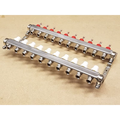 Komplett áramlásmérős osztó, 1"BB-3/4"eurokonus, 10 körös