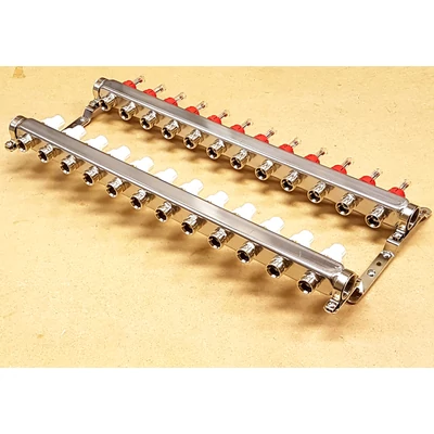 Komplett áramlásmérős osztó, 1"BB-3/4"eurokonus, 12 körös
