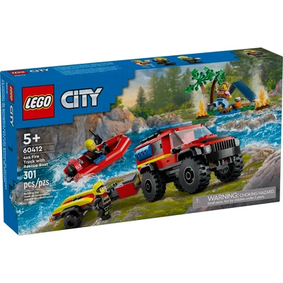 60412 LEGO City 4x4 Tűzoltóautó mentőcsónakkal