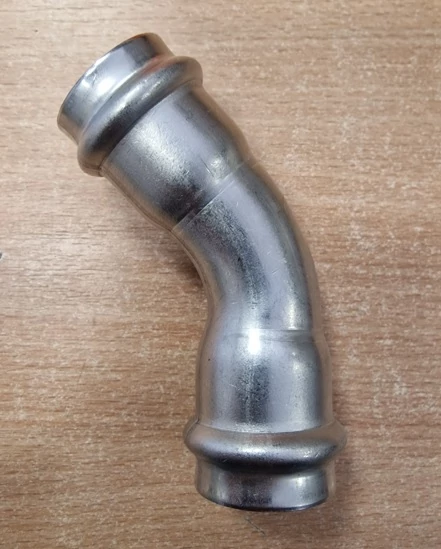 Steel-Inox press ív, 45°, 2 tokos, 18mm