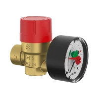 Biztonsági szelep, FLAMCO Prescomano 50 biztonsági szelep, manométerrel, 2.5bar, 1/2”x3/4”