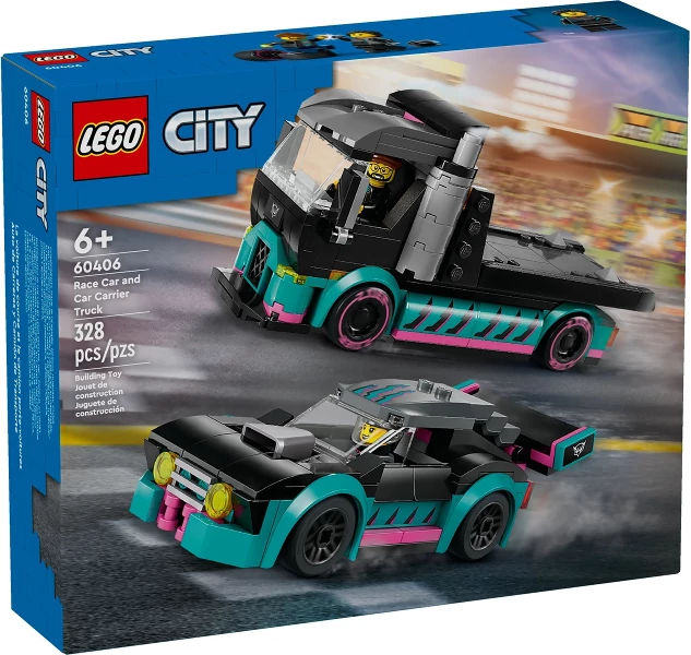 60406 LEGO City Versenyautó és autószállító teherautó