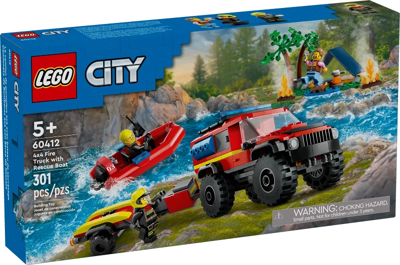 60412 LEGO City 4x4 Tűzoltóautó mentőcsónakkal