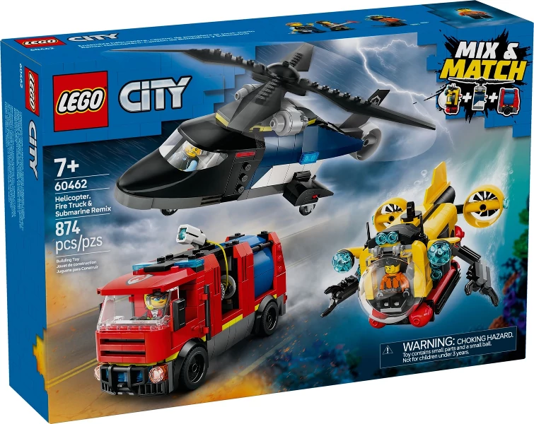 60462 LEGO City Helikopter, tűzoltóautó és tengeralattjáró egy csomagban